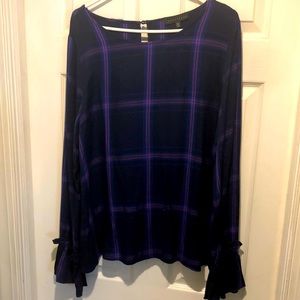 Sanctuary purple plaid blouse